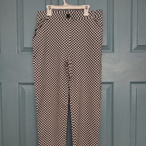 Betabrand Straight Leg Chino Yoga Pant Dress Pants Large NWT Catstooth